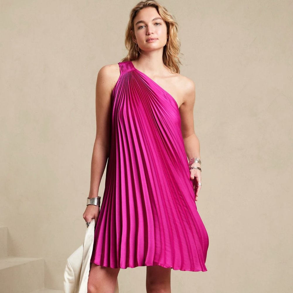Banana Replublic Accordian Pleated Swing Dress